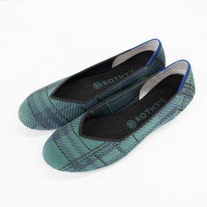 Rothy's The Flat in Pine Plaid Sz 9.5 EUC Rothys
